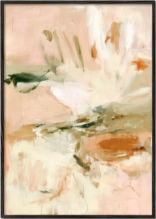 Botanisk print abstrakt i rosa og beige