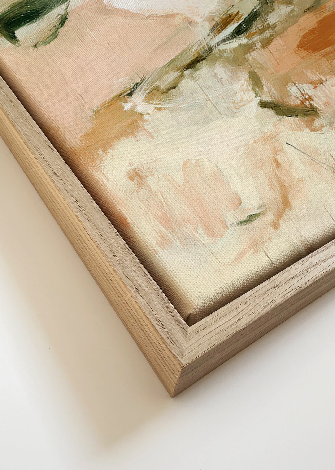 Botanisk print abstrakt i rosa og beige