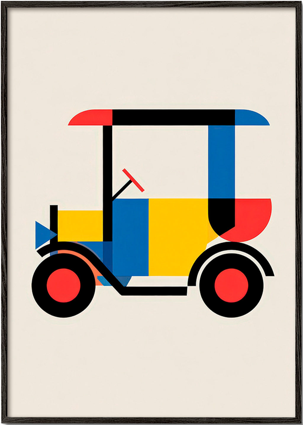 Geometrisk plakat Bauhaus-køretøj