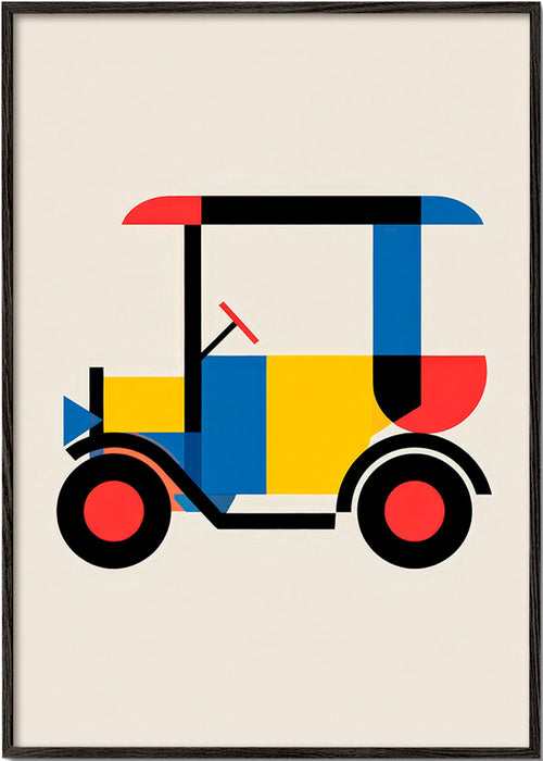Geometrisk plakat Bauhaus-køretøj