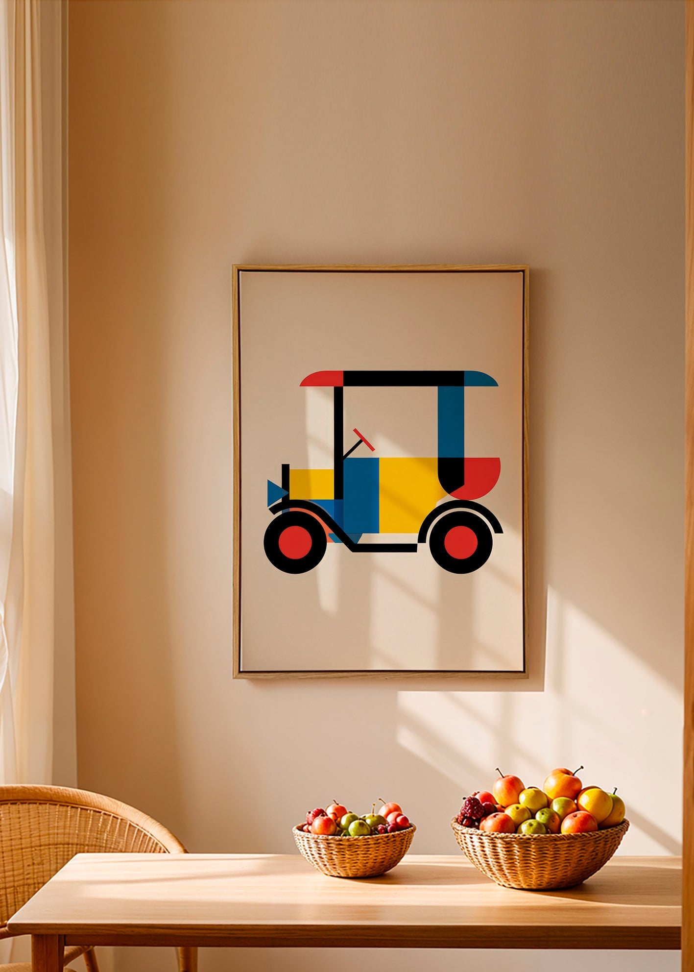 Geometrisk plakat Bauhaus-køretøj