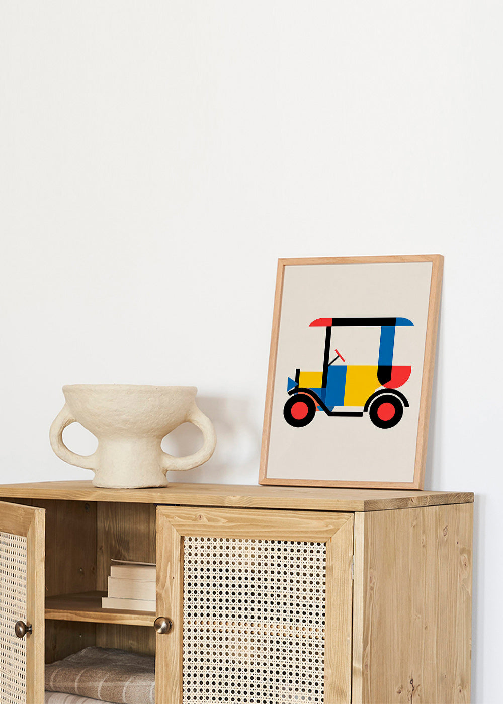 Geometrisk plakat Bauhaus-køretøj