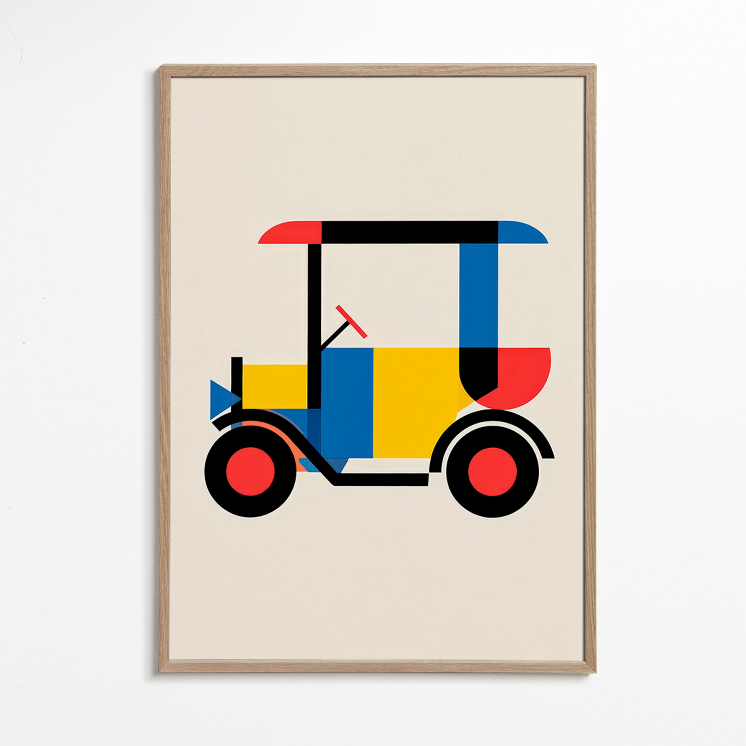 Geometrisk plakat Bauhaus-køretøj