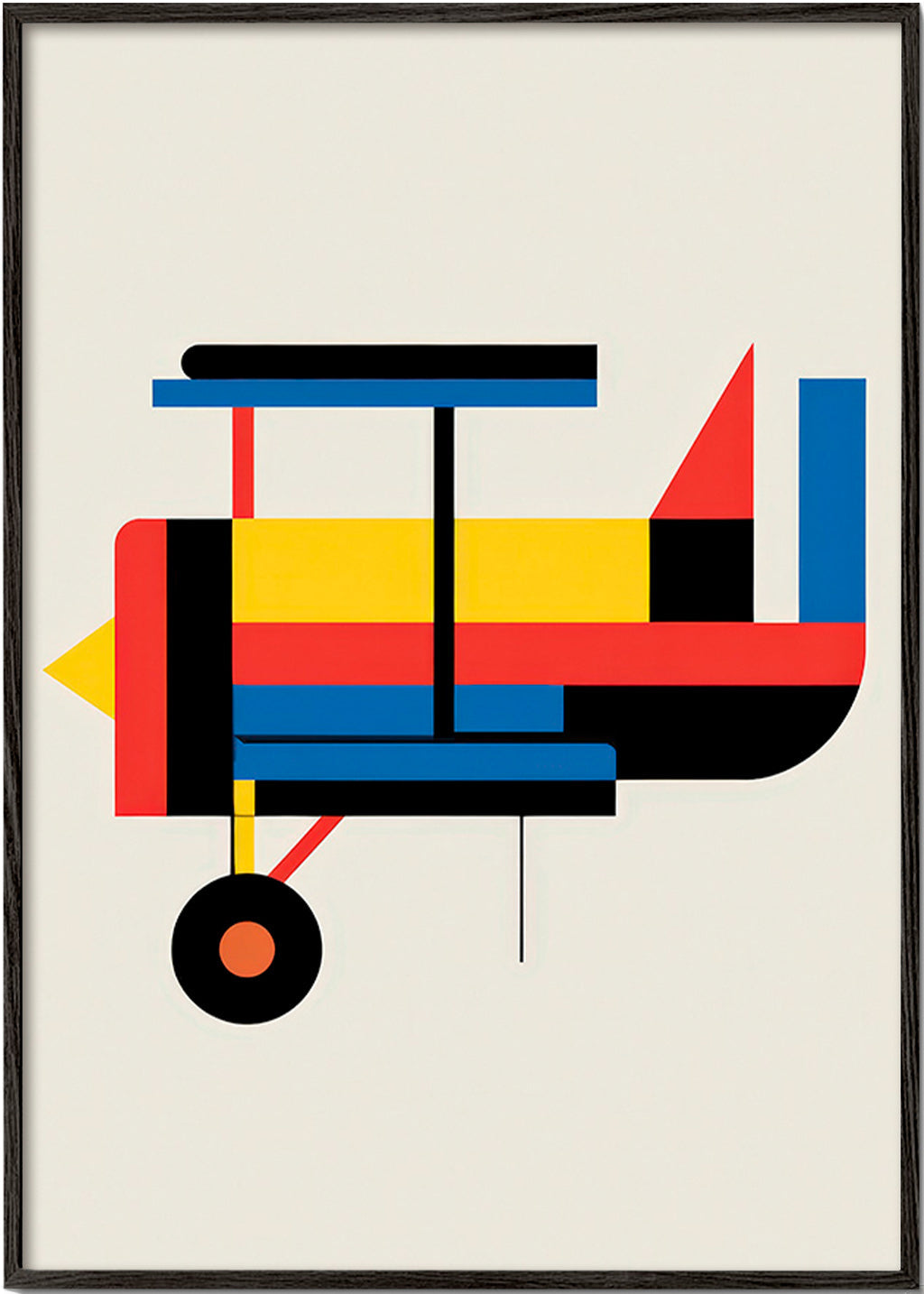 Geometrisk plakat styliseret dobbeltdecker