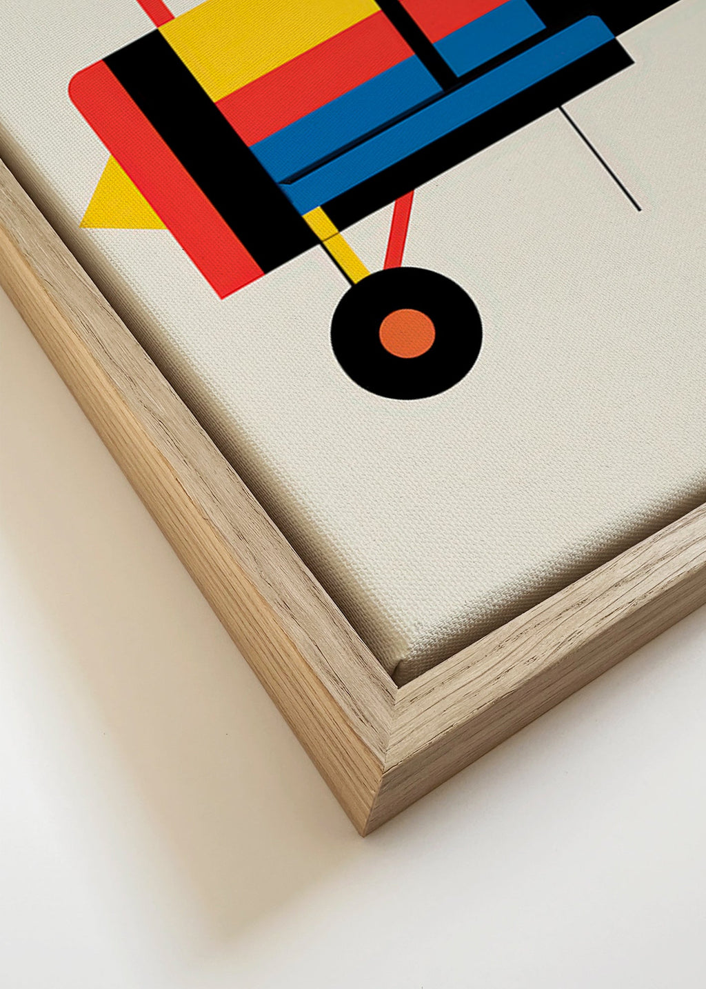 Geometrisk plakat styliseret dobbeltdecker