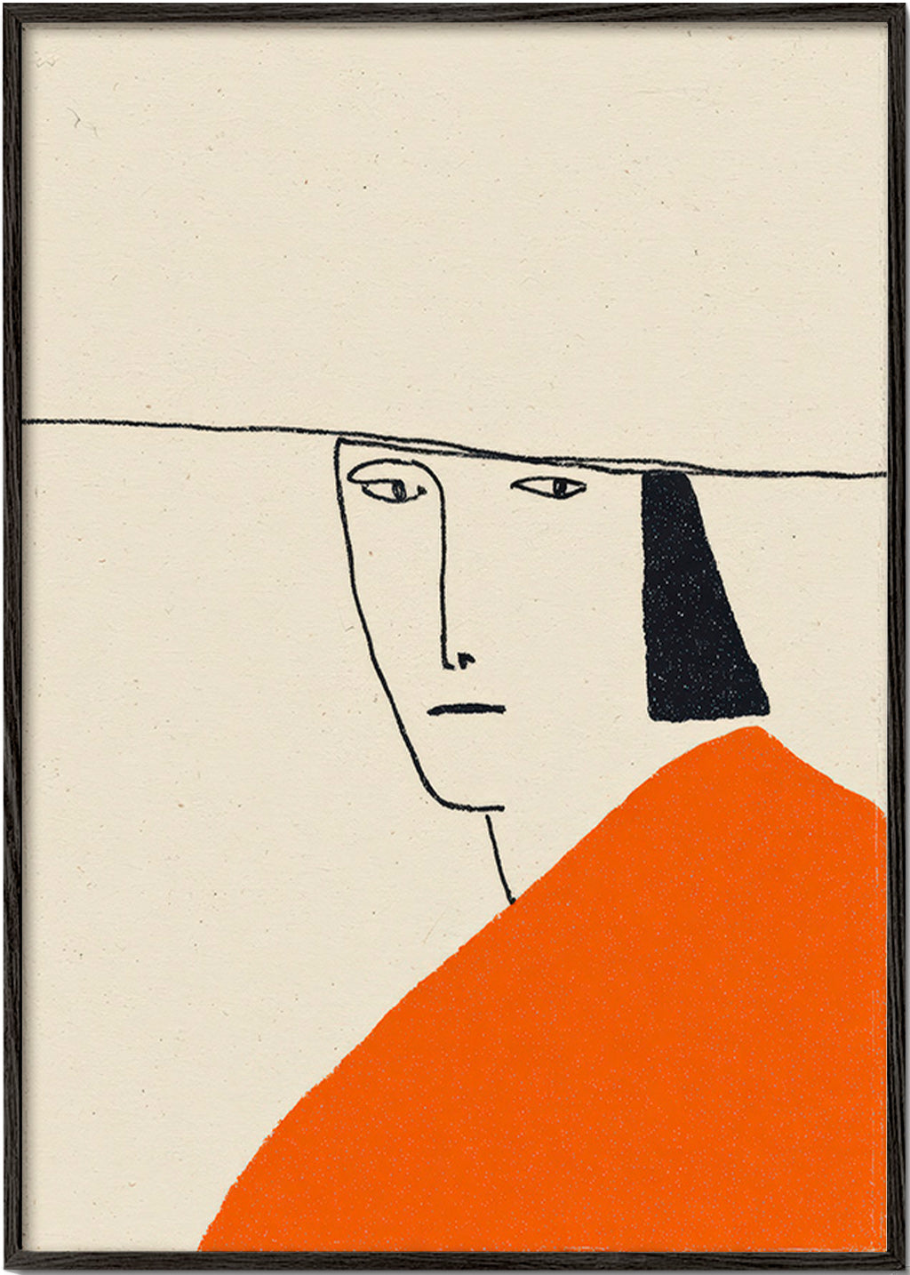 Minimal illustration med orange kappe