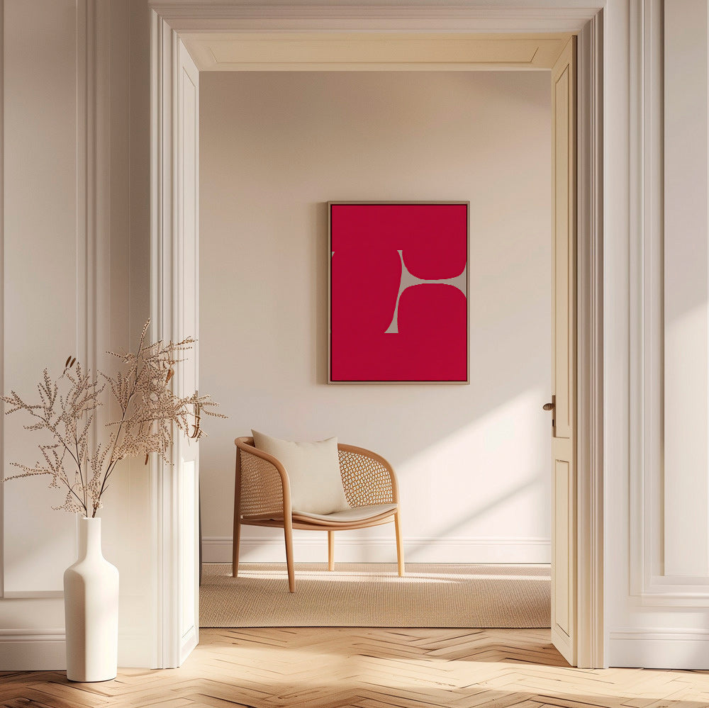 Abstrakt kunst Karmoisin bue