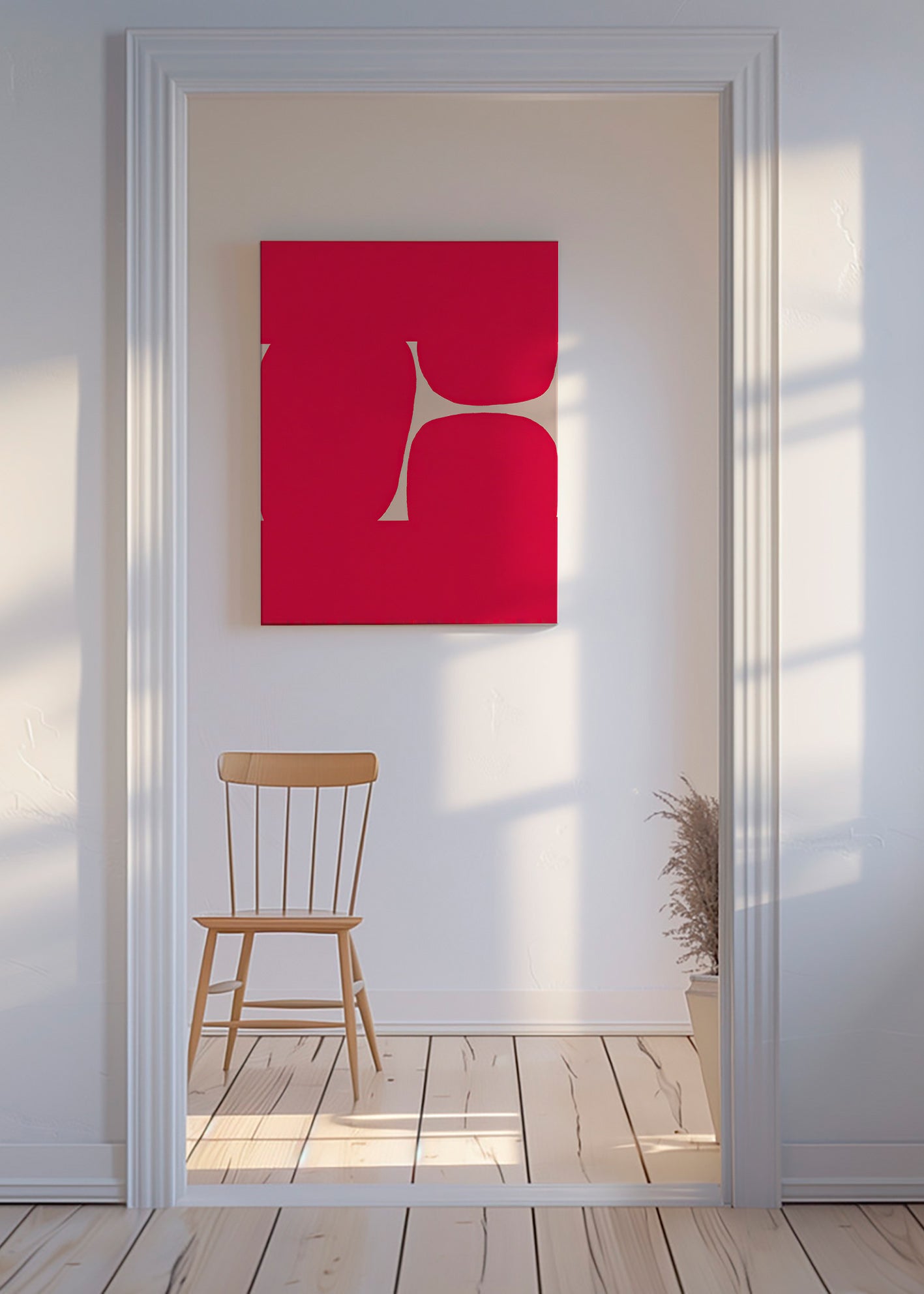 Abstrakt kunst Karmoisin bue