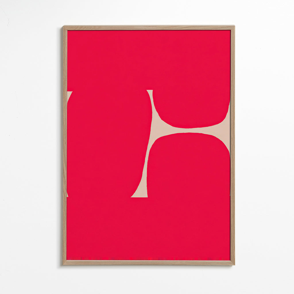 Abstrakt kunst Karmoisin bue
