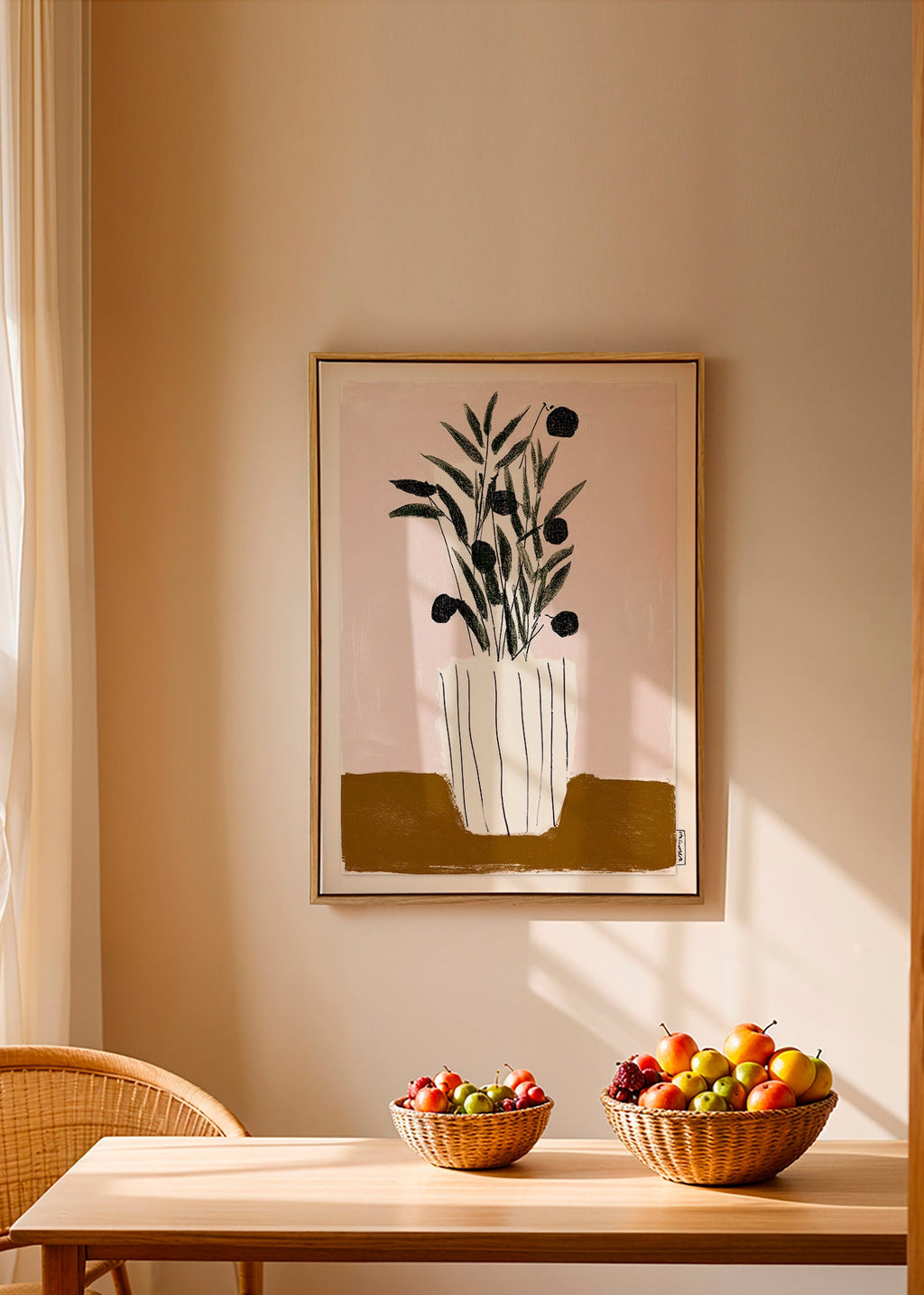 Botanisk plakat med olivengrene