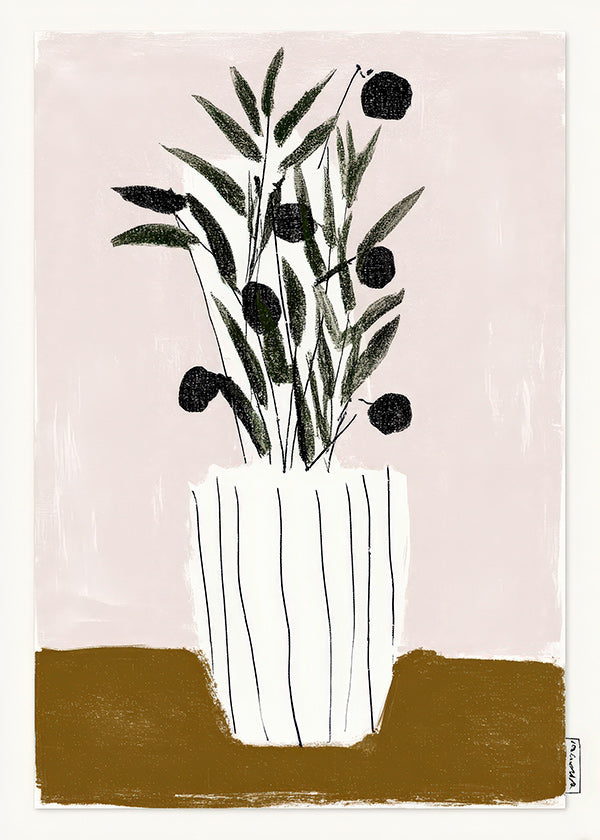 Botanisk plakat med olivengrene