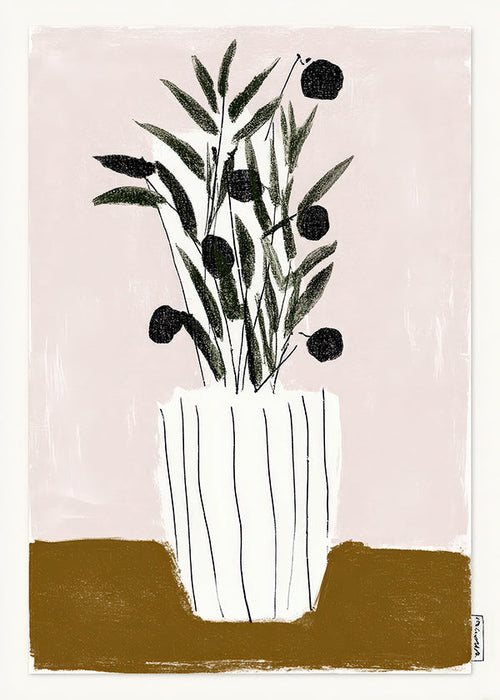 Botanisk plakat med olivengrene