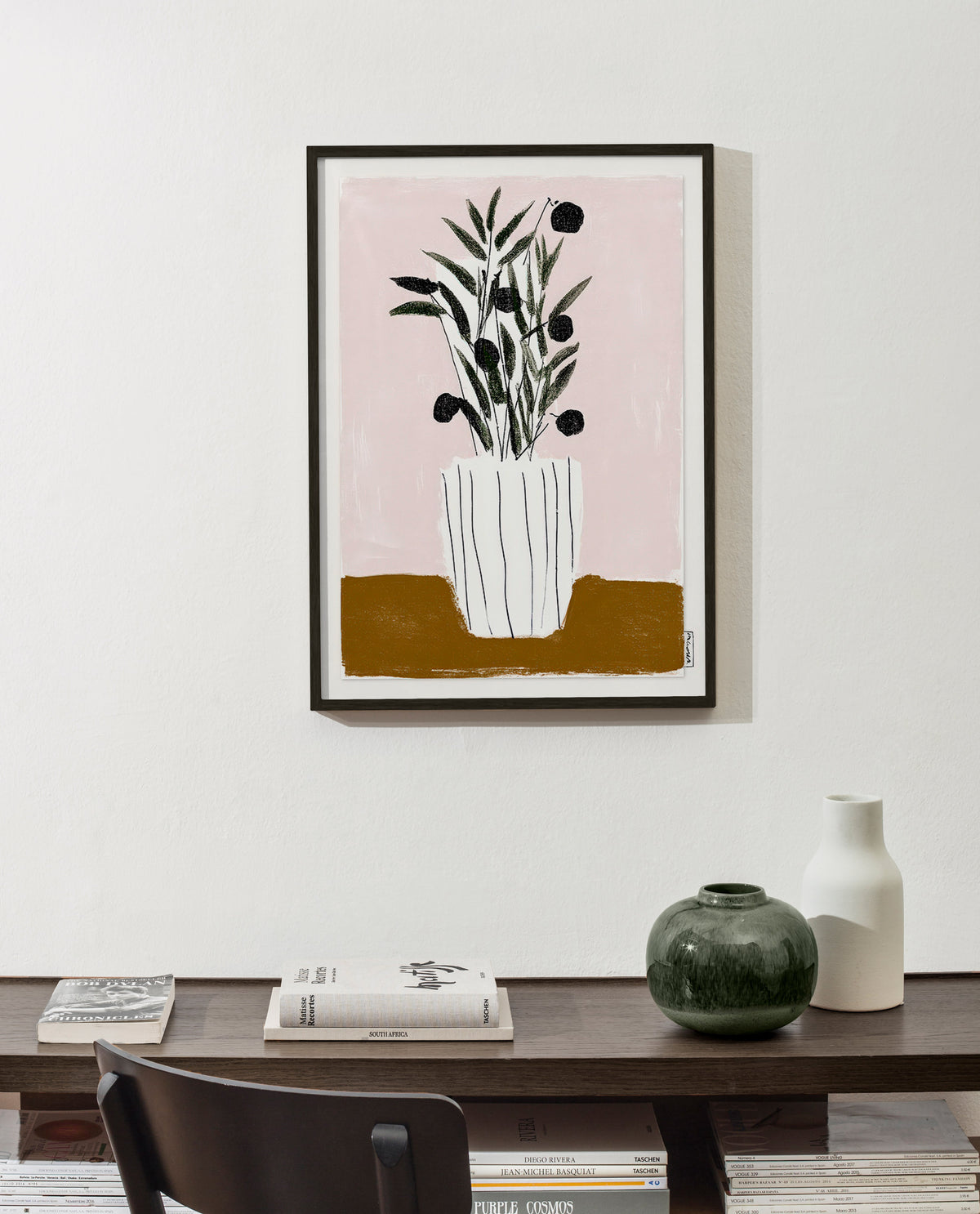 Botanisk plakat med olivengrene