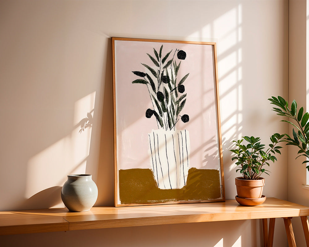 Botanisk plakat med olivengrene