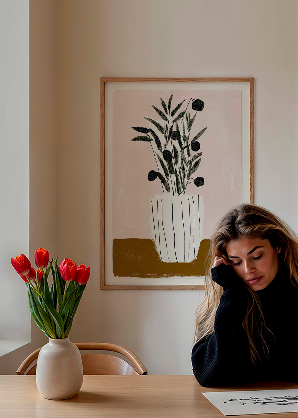 Botanisk plakat med olivengrene