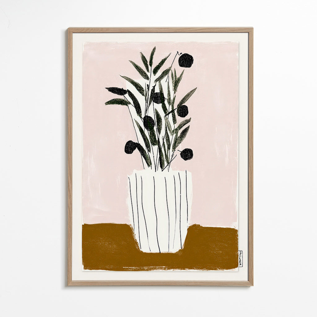 Botanisk plakat med olivengrene