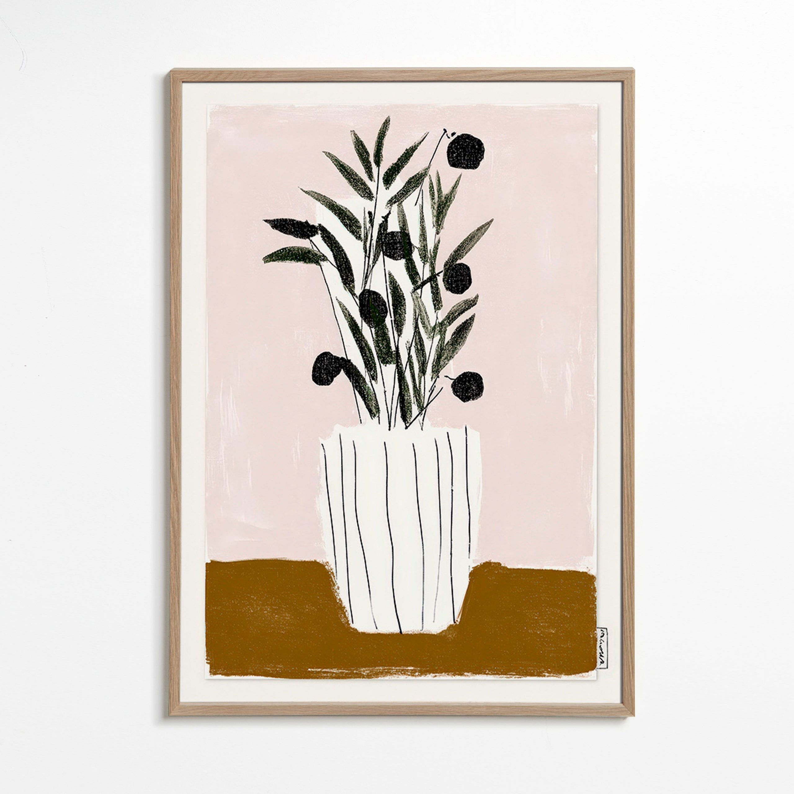 Botanisk plakat med olivengrene