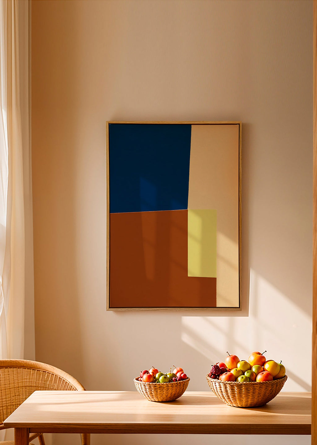 Geometrisk plakat med farveblokke