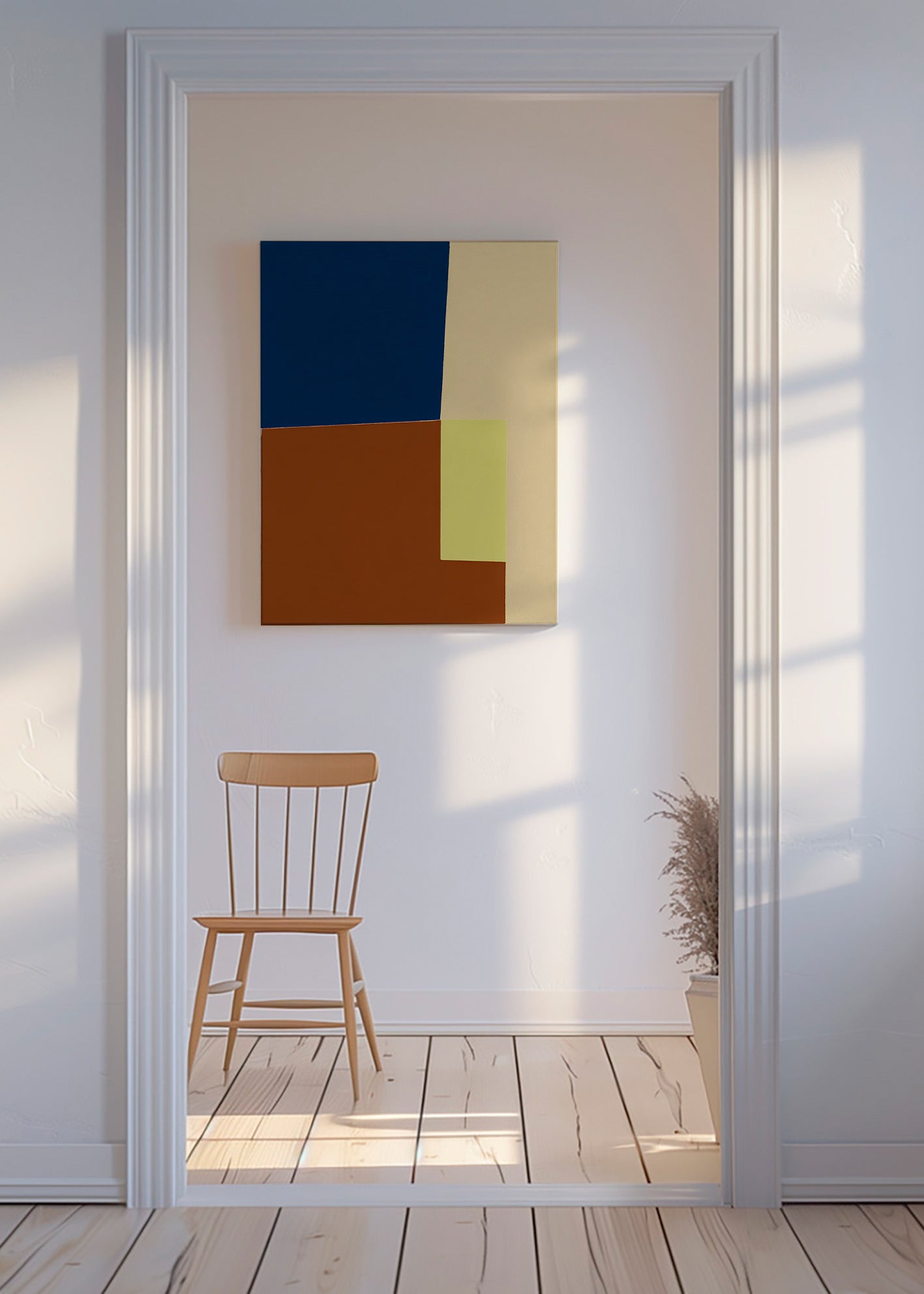 Geometrisk plakat med farveblokke