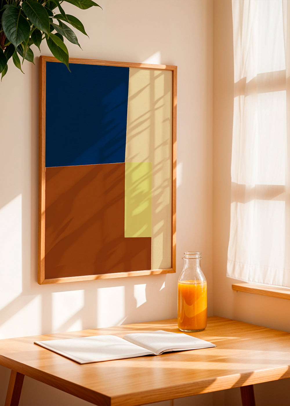 Geometrisk plakat med farveblokke
