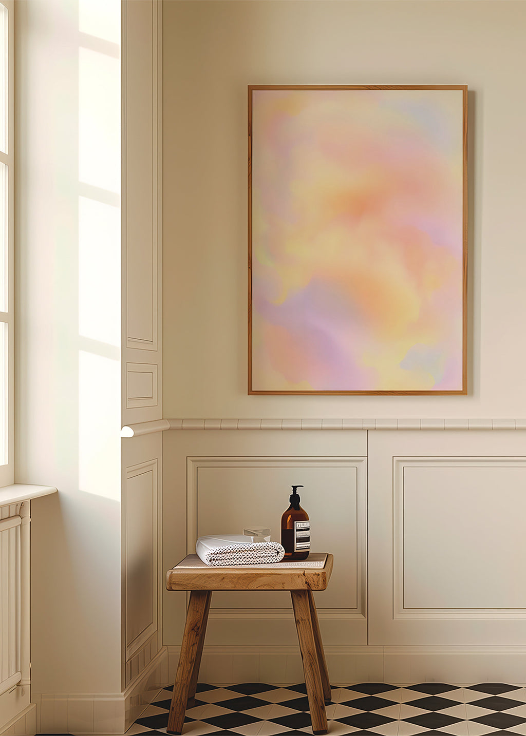 Abstrakt kunst pastel skyer