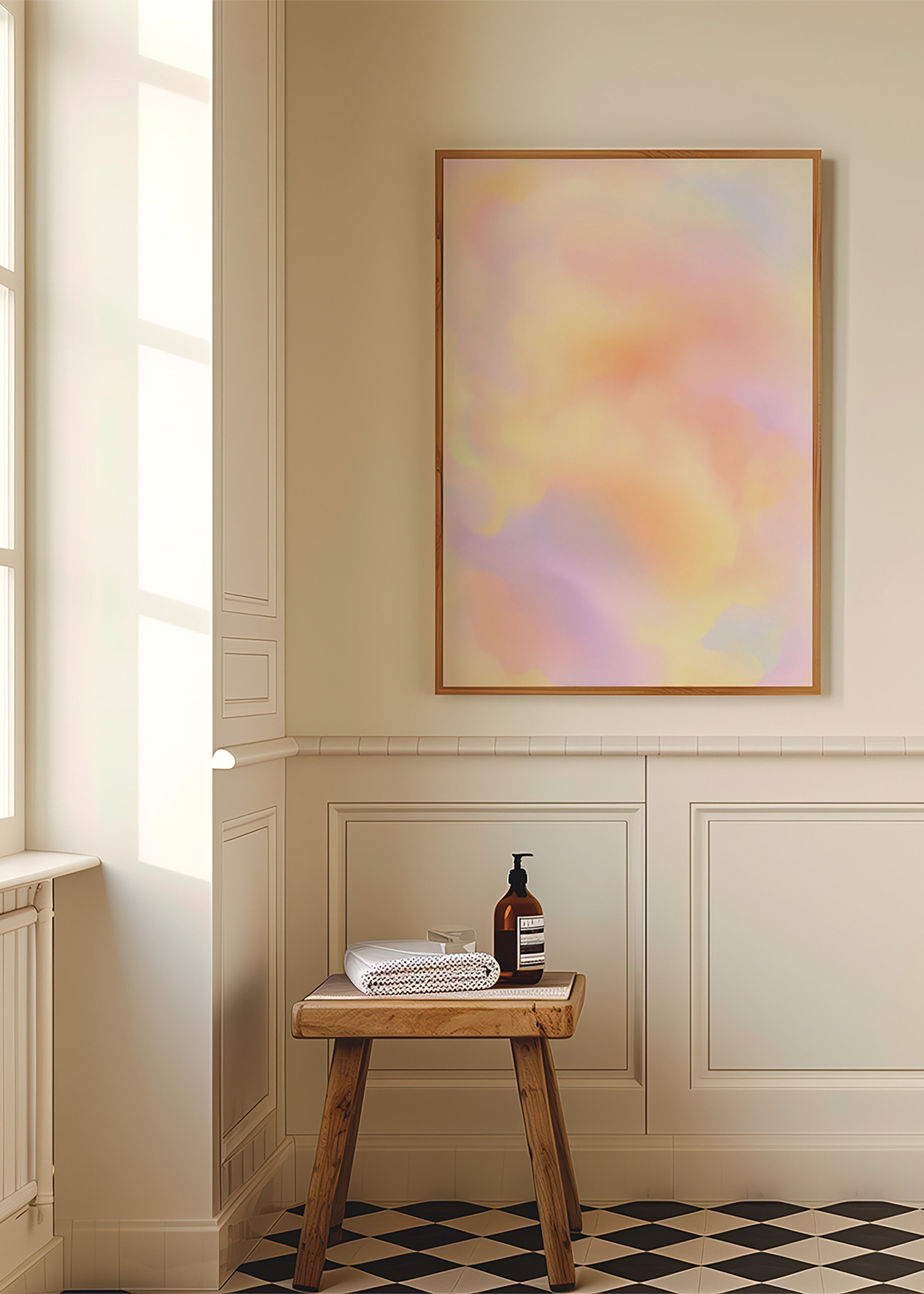 Abstrakt kunst pastel skyer