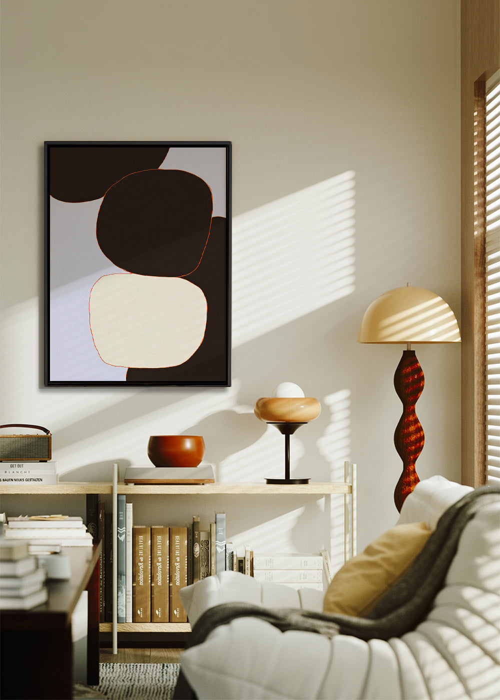 Geometrisk plakat med afrundede former