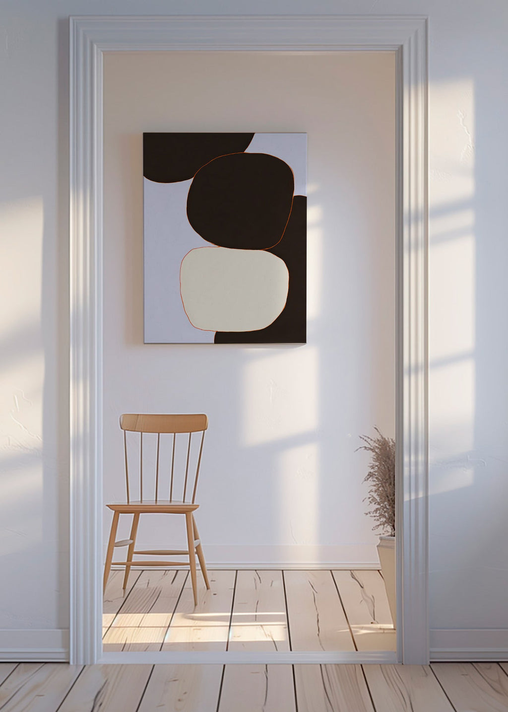 Geometrisk plakat med afrundede former