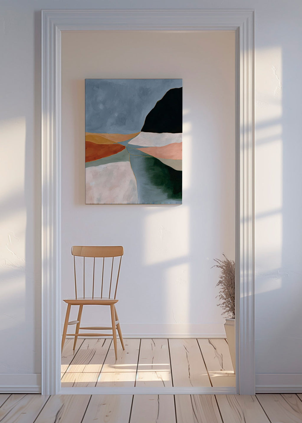 Køkkenkunst? Nej: landskabstavle dal og flod i jordfarver