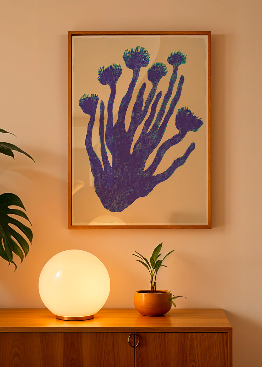Botanisk plakat Indigo Coral