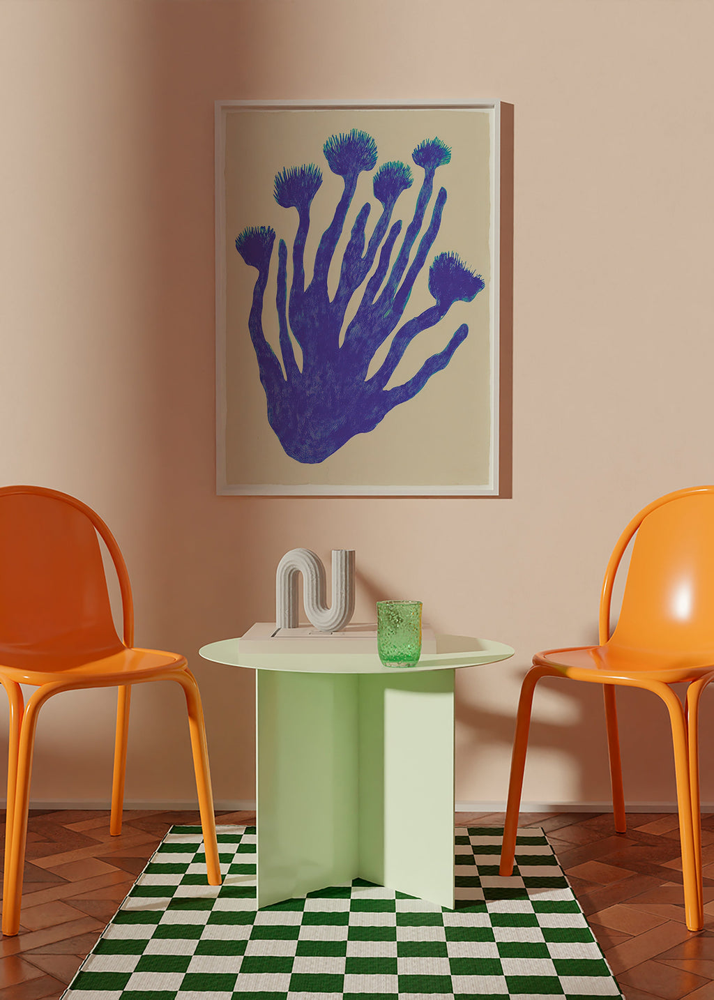 Botanisk plakat Indigo Coral