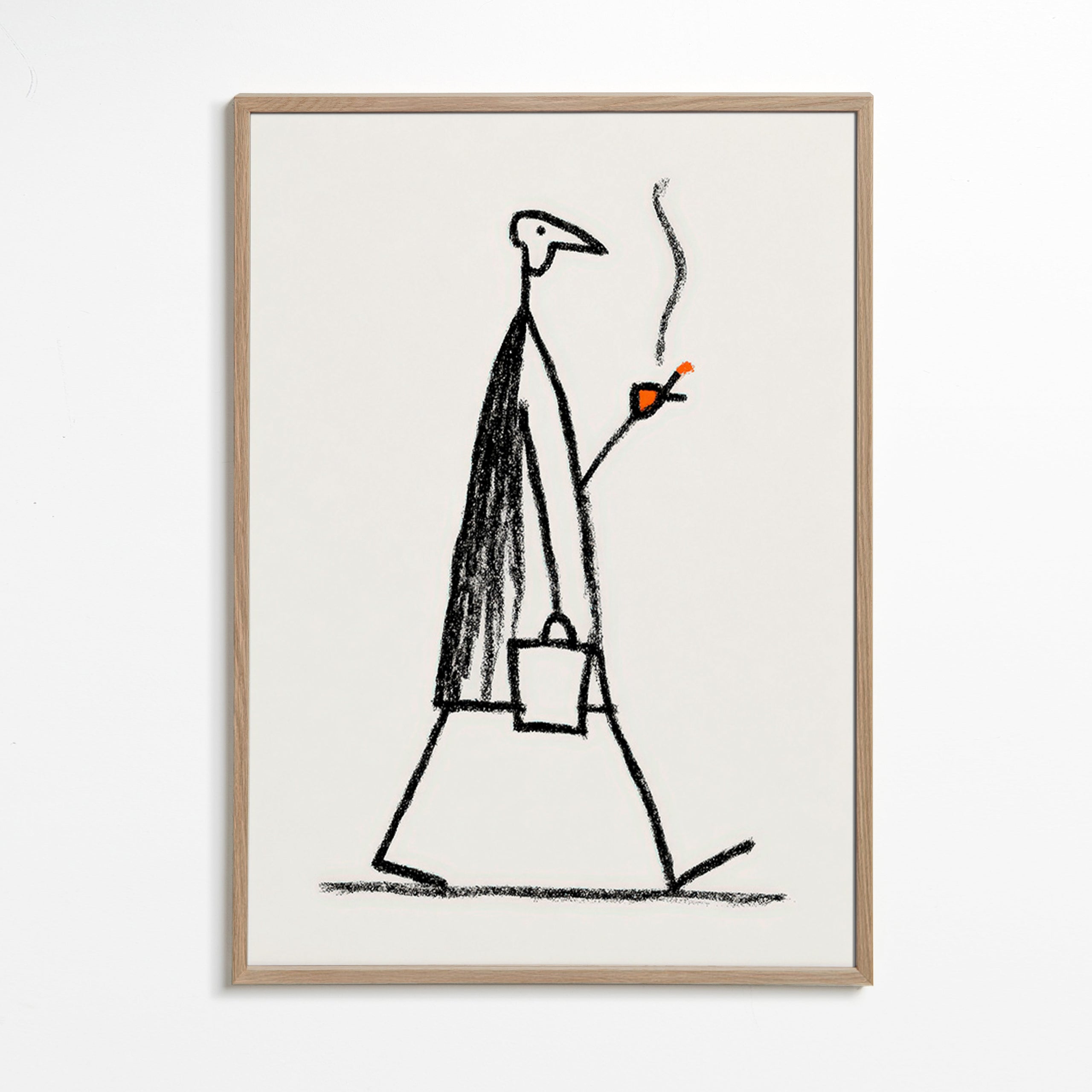 Minimalistisk illustration af gående ryger