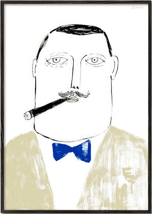 Illustration af herre med cigar