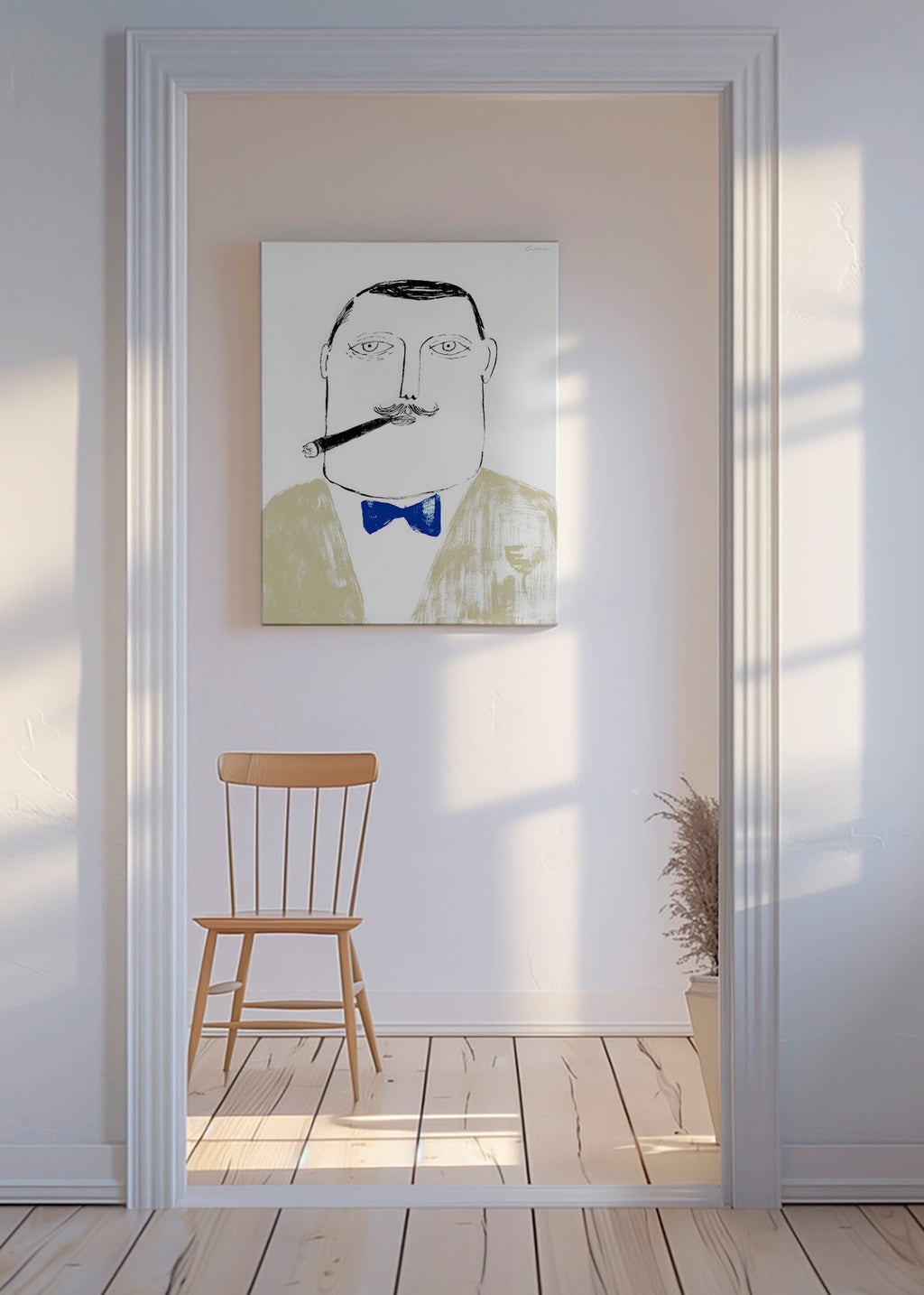 Illustration af herre med cigar
