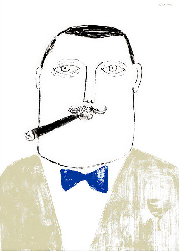 Illustration af herre med cigar
