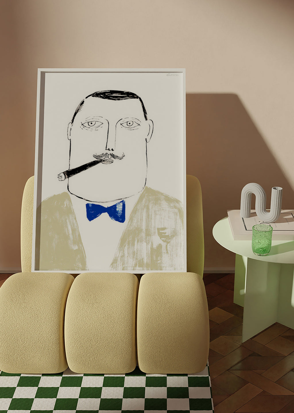 Illustration af herre med cigar