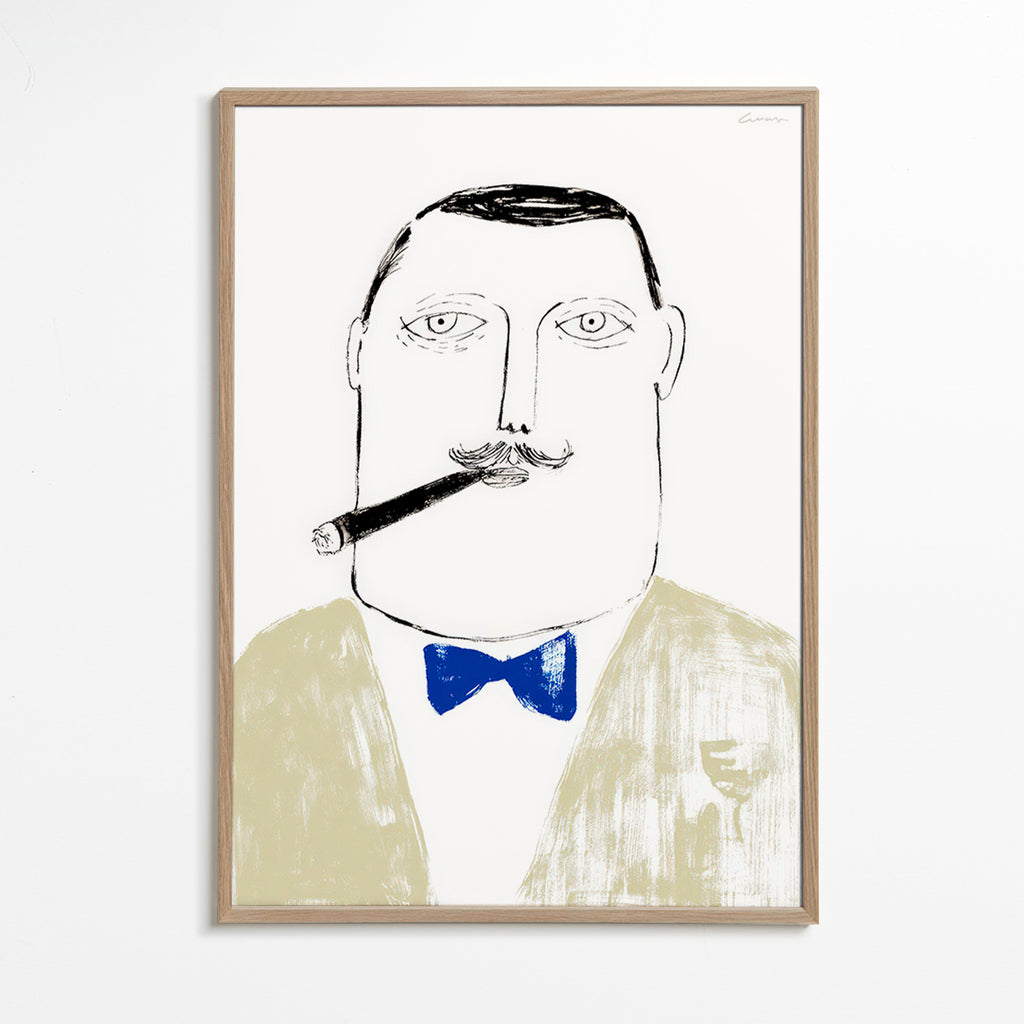 Illustration af herre med cigar