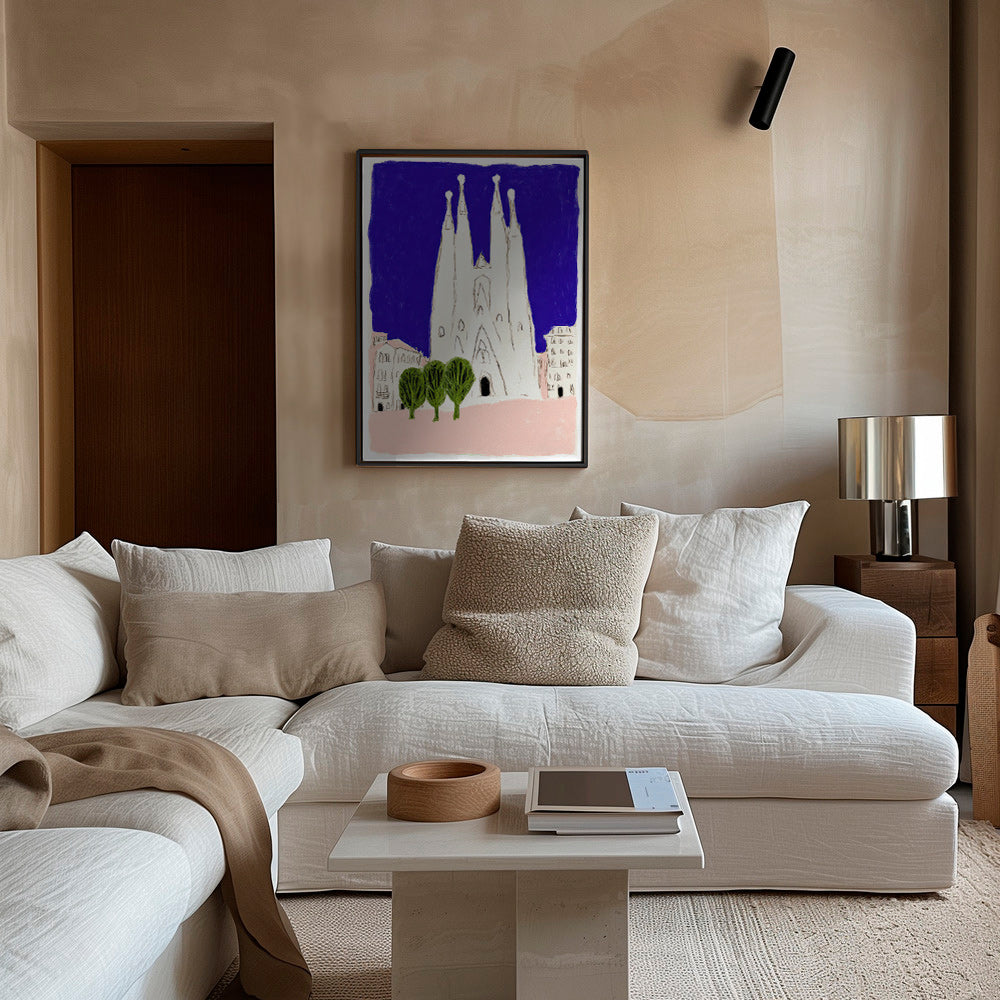 Køkkenkunst Sagrada Familia nat skitse