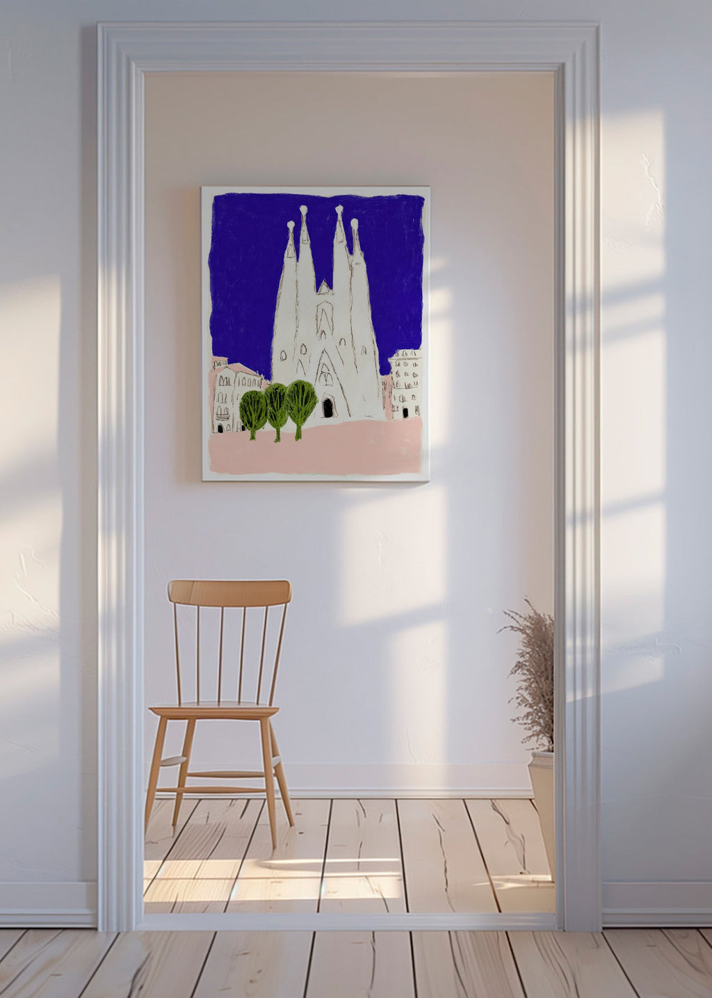 Køkkenkunst Sagrada Familia nat skitse