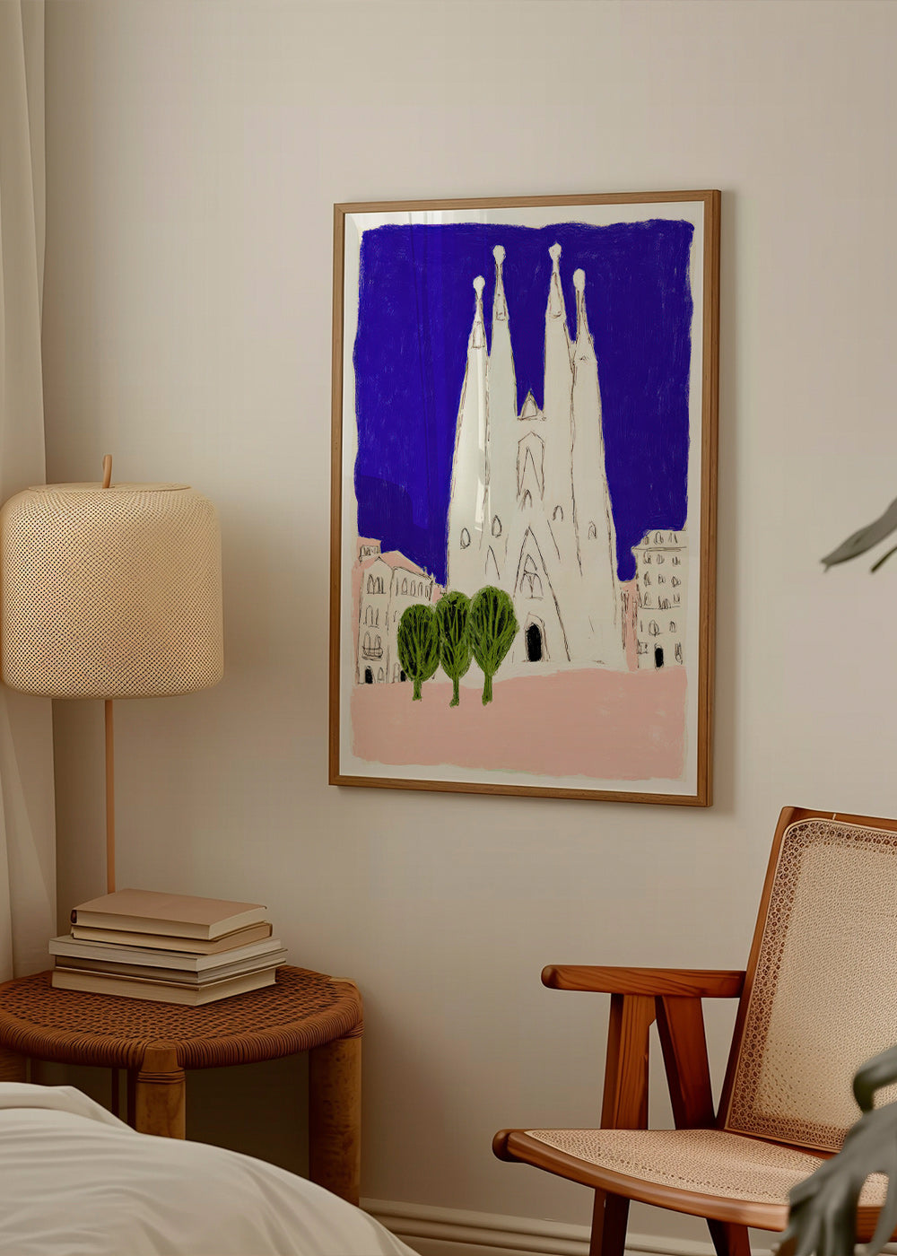 Køkkenkunst Sagrada Familia nat skitse