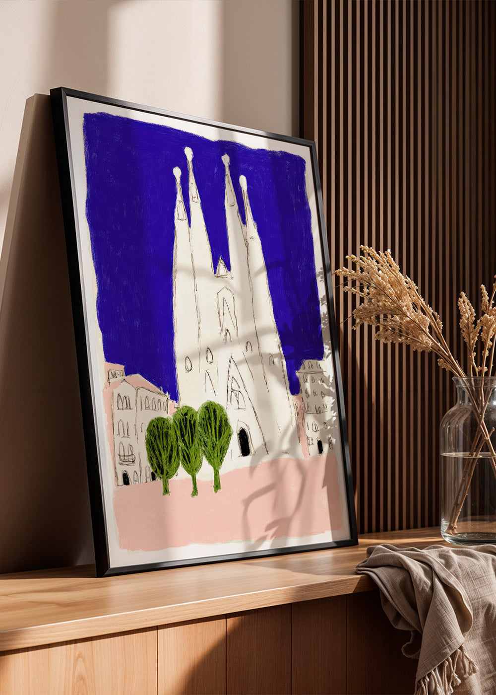 Køkkenkunst Sagrada Familia nat skitse