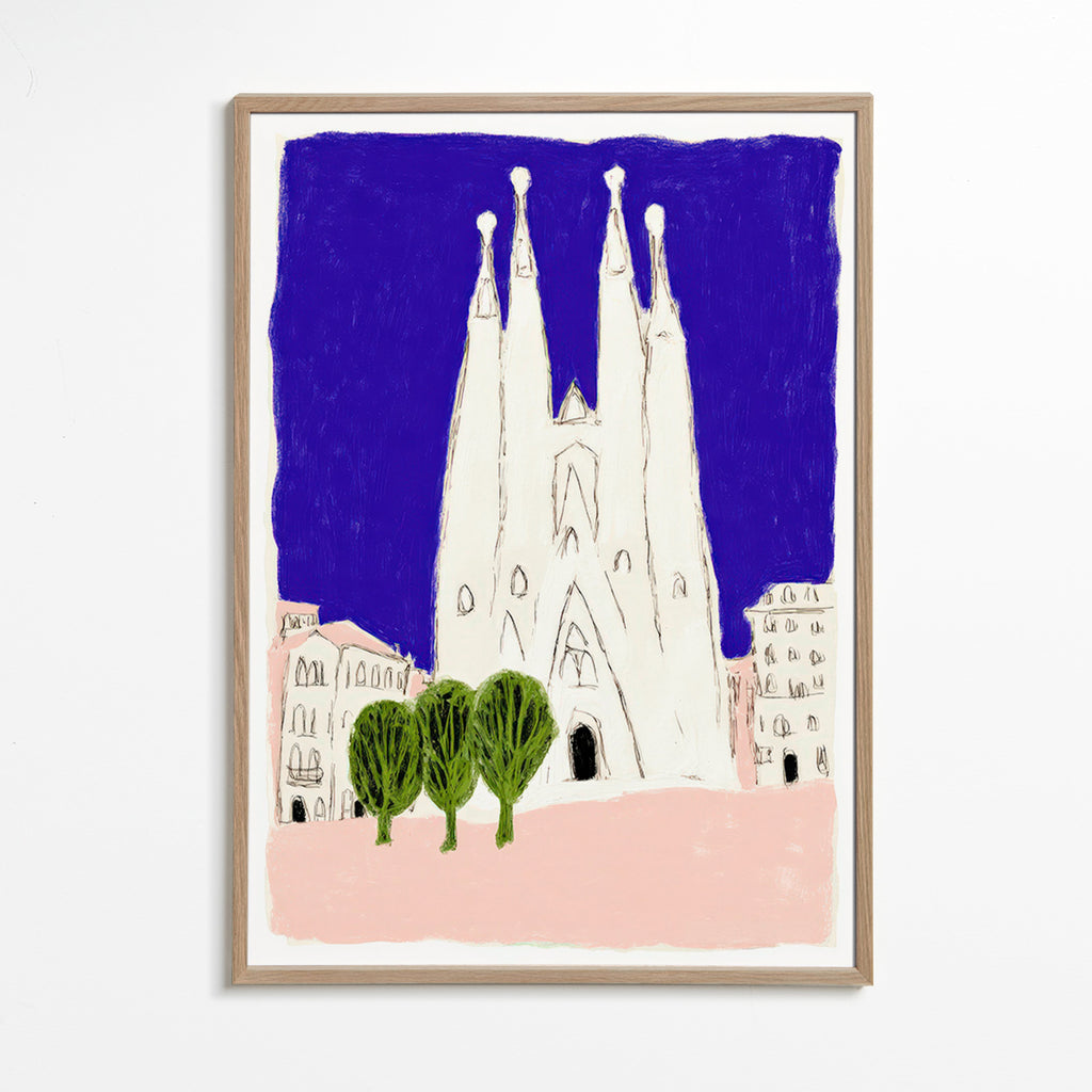 Køkkenkunst Sagrada Familia nat skitse
