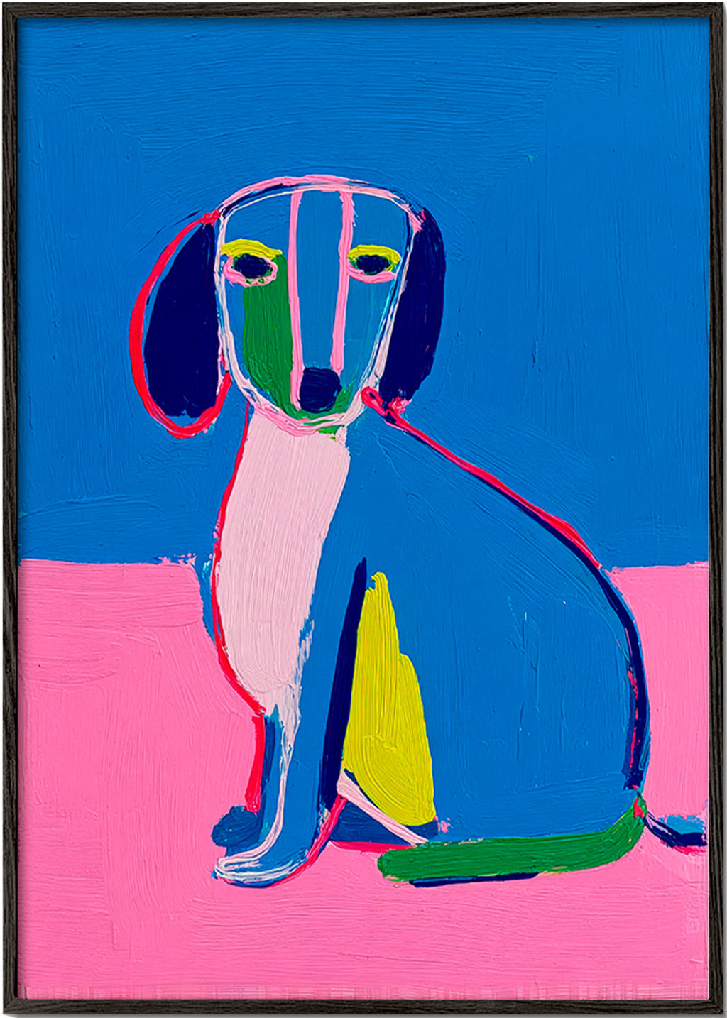 Kunst neon hund klare farver
