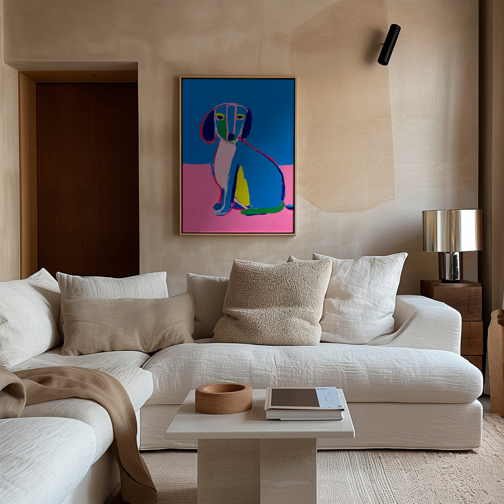 Kunst neon hund klare farver