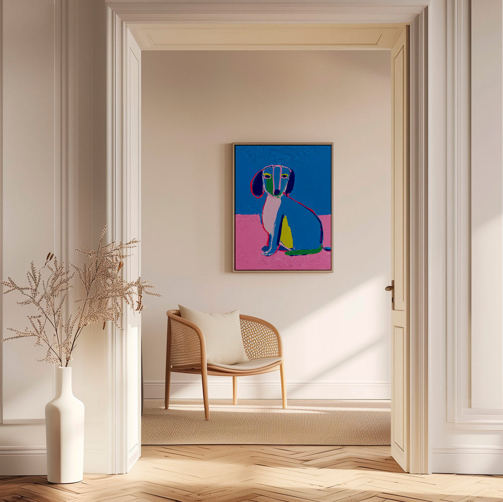 Kunst neon hund klare farver