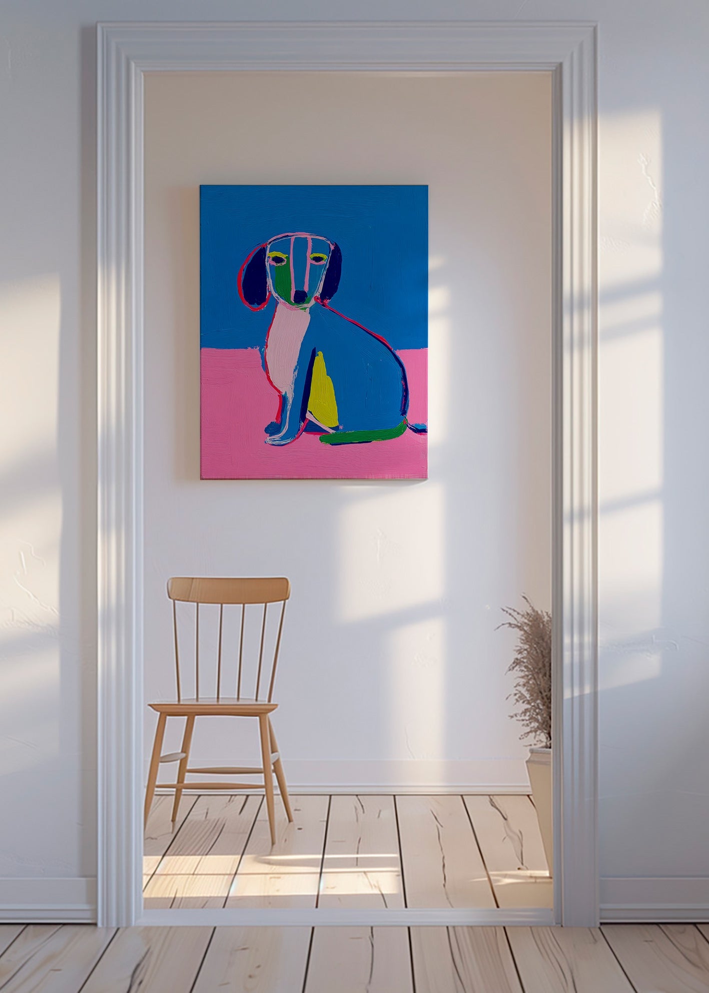 Kunst neon hund klare farver