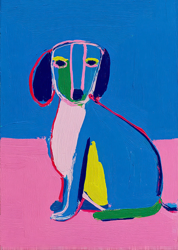 Kunst neon hund klare farver
