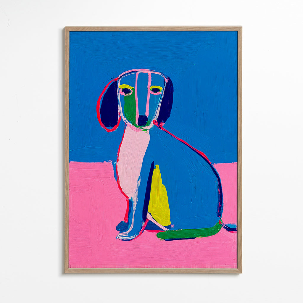 Kunst neon hund klare farver