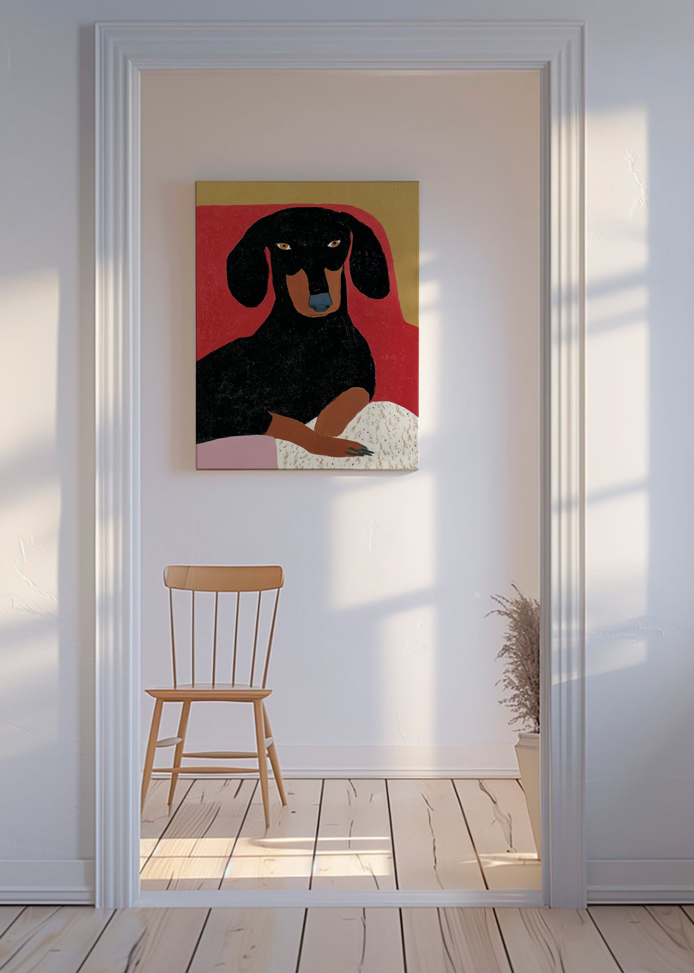 Gravhund portræt illustration