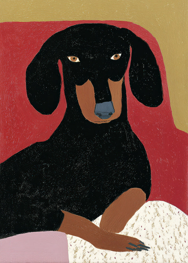 Gravhund portræt illustration